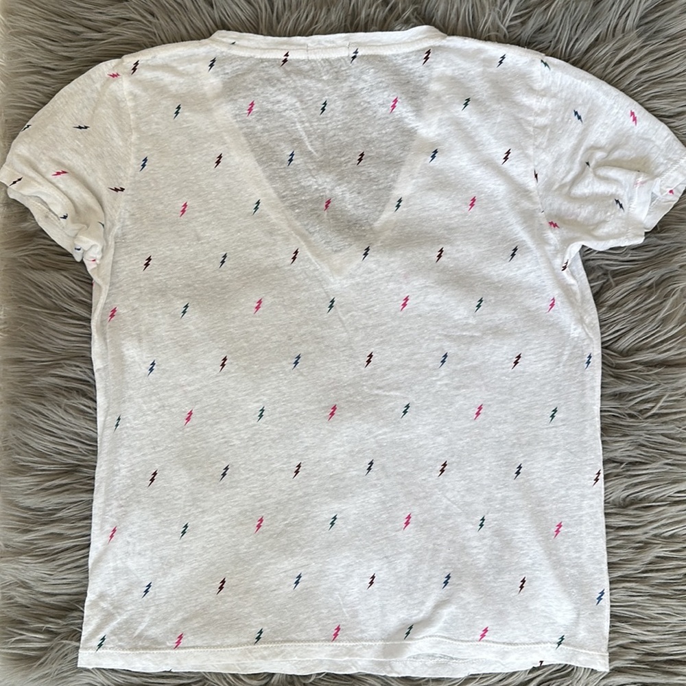 Rails Cara Rainbow Lightning Bolts V-Neck Linen B… - image 4